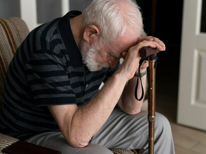 An elderly man navigating the struggles of Alzheimer's disease