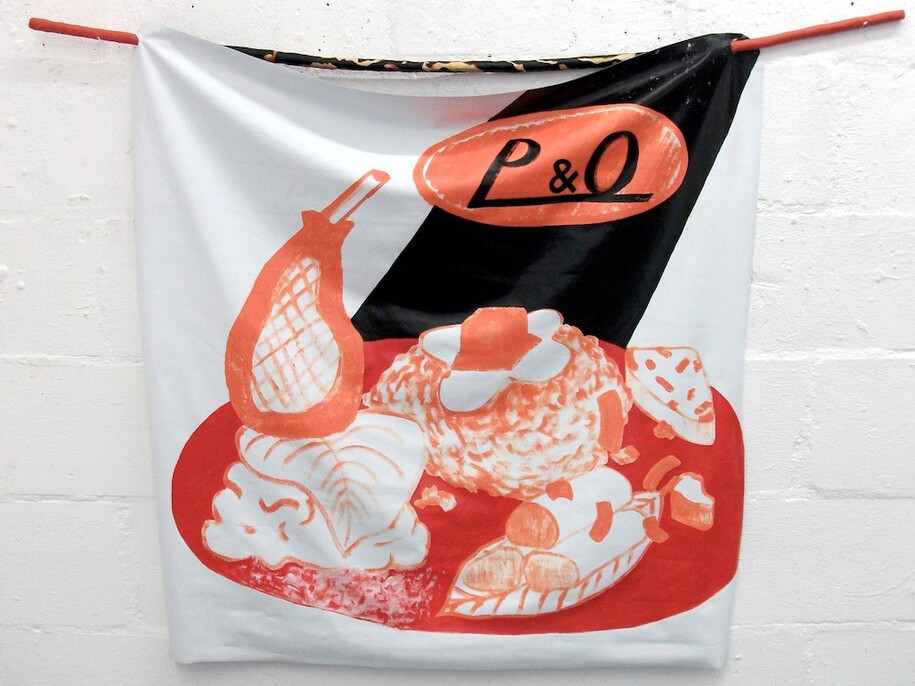 Jennifer Caroline Campbell, Elevator Muzak, 2013, 130 x 170 x 10, acrylic paint, emulsion, ridged plastic sheet, modelling clay, bamboo