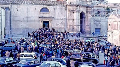 Funerali di Giuseppe Fava a Palazzolo Acriede, 1984