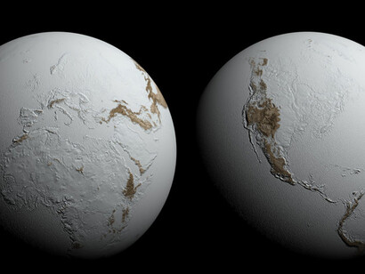 Rappresentazione artistica della Terra durante una glaciazione