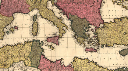 1695 by Gerard and Leonard Valck, "Mare mediterraneum"