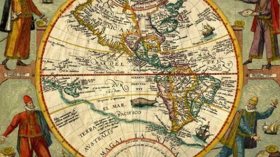 America sive novus orbis… (America or the New World…), Theodor de Bry (1528-1598), illustrator and engraver, Frankfurt, 1596
Hand-coloured copperplate engraving, Courtesy of the American Museum in Britain