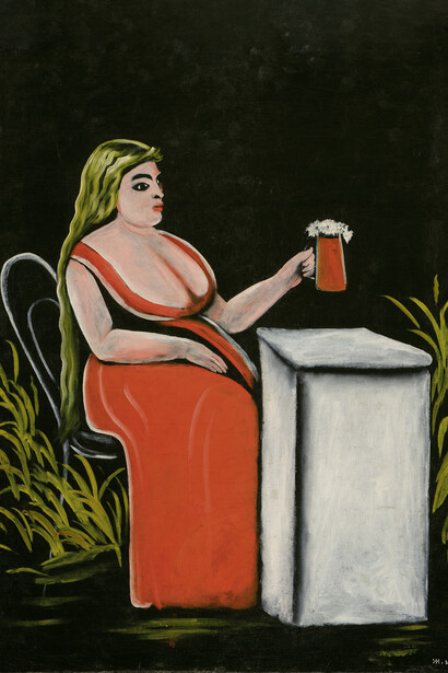 Niko Pirosmani, "Donna con un boccale di birra". A questo artista solitario e dimenticato dalla critica e dal grande pubblico internazionale, la Fondazione Beyeler dedica la più importante esposizione che su di lui sia mai stata realizzata in Europa