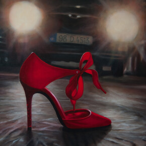 Ursula Klinger, Headlights, Oil on Canvas, 50 x 60 cm
