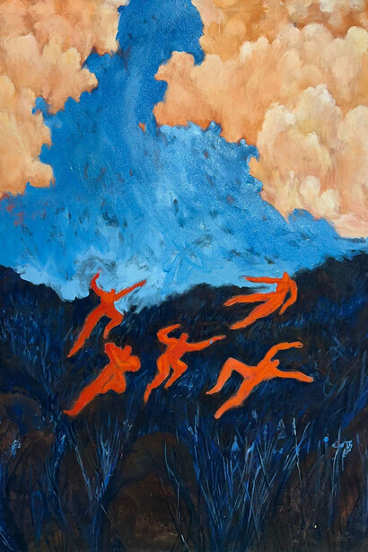 Hugo Winder-Lind, The year turns again, the sky falls again (detail). Courtesy of Isabel Sullivan Gallery