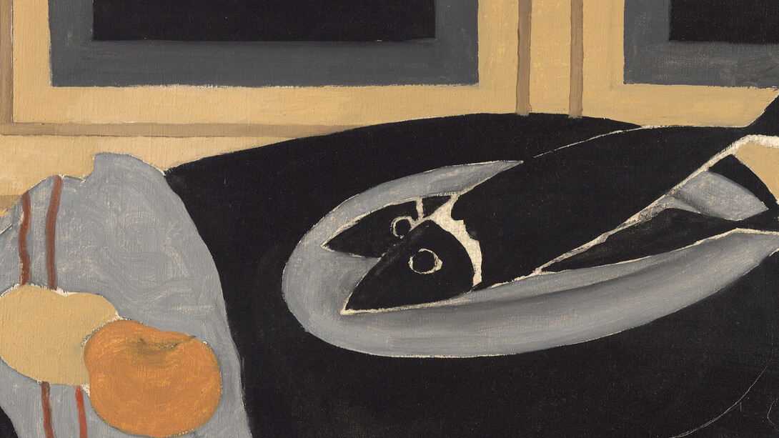 Black Fish (Les Poissons noirs), 1942, Oil on canvas, 33 x 55 cm, Centre Pompidou, Musée national d'art moderne, Paris. Gift the artist, 1947, Georges Braque © VEGAP, Bilbao, 2014, Photo © Philippe Migeat - Centre Pompidou, MNAM-CCI/Dist. RMN-GP