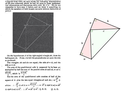 Demonstração original do Teorema de Pitágoras feita por Garlfield e publicada no New‑England Journal of Education.