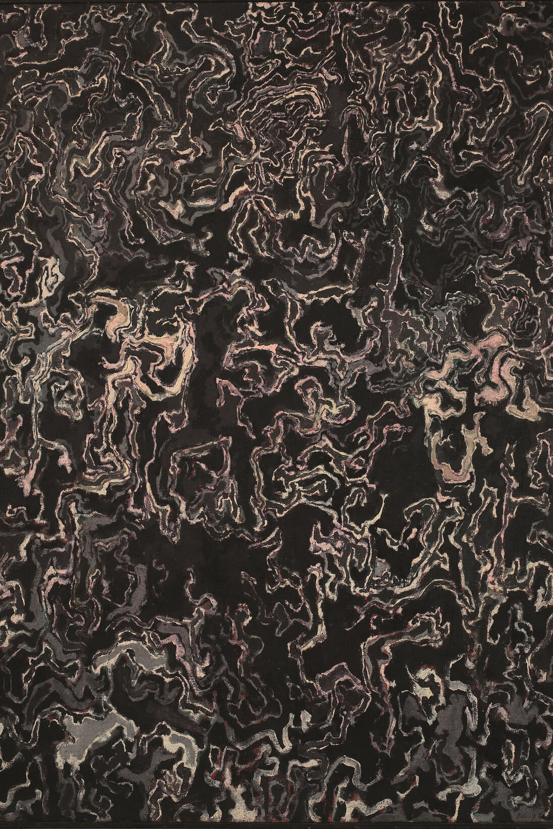 Luigi Boille, Continuum in tensione, 1960, olio su tela, cm 162 x 130
