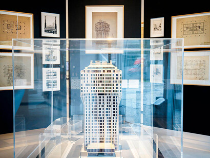 La torre velasca dei BBPR, vista della mostra. Per gentile concessione del Maxxi