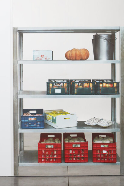 Michelangelo Pistoletto. 'Scaffali', frutta e verdura