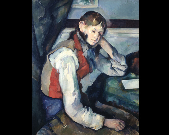 Paul Cézanne, Le garçon au gilet rouge, 1888-1890 huile sur toile, 79,5 x 64 cm . Fondation Collection E.G. Bührle, Zurich  photo SIK-ISEA, Zurich (J.-P. Kuhn)