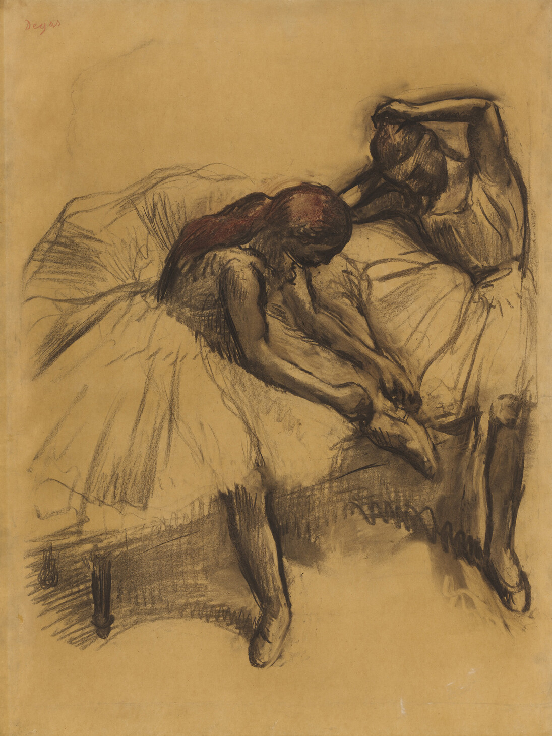 Hilaire‑Germain‑Edgar Degas (French, 1834–1917). Two Dancers (Deux danseuses), 1905. Charcoal and pastel on tracing paper mounted on paper. 43 x 32″ (109.2 x 81.3 cm). The Museum of Modern Art, New York. The William S. Paley Collection.