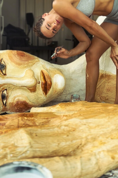 Katarina Janečková Walshe in her studio. Courtesy of The Contemporary Austin