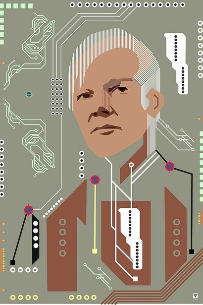 VitaliV, Portrait of Julian Assange, 2011
