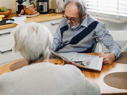 A couple sharing their morning routine together