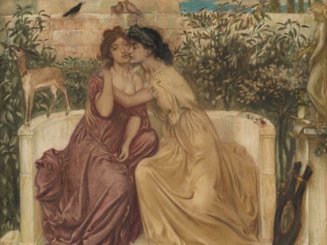 Simeon Solomon, Sappho and Erinna in a Garden at Mytilene 1864. Courtesy of Tate