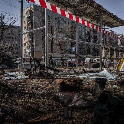 Palazzi distrutti dalle bombe, Kiev, Ucraina