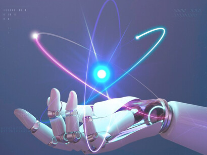 AI nuclear energy background