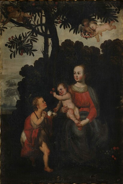 Anónimo, Virgen con niño y San Juanito, s. XVII (fines). Cortesía del Museo Pedro de Osma
