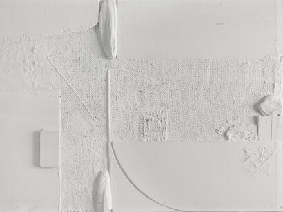 Armando Marrocco, Bianco mediterraneo, 1963. Polimaterico su tavola, 50 x 70 cm. Courtesy of Museo delle Arti di Catanzaro