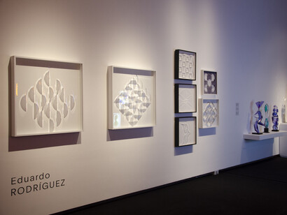 Benveniste/Rodríguez. Percepción e ilusión, vista de exhibición. Cortesía del Museo Nacional de Bellas Artes