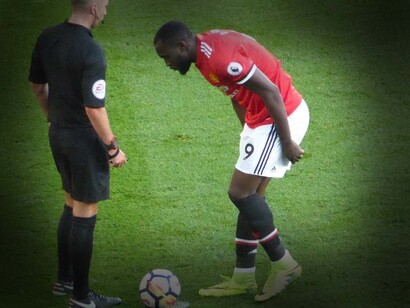 Romelu Lukaku in Manchester United contro Leicester City (2-0), Premier League, Old Trafford, Manchester, UK, (26 August 2017)