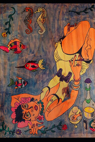 Recreación de pintura en madera de la "Muñeca brava" de Penike