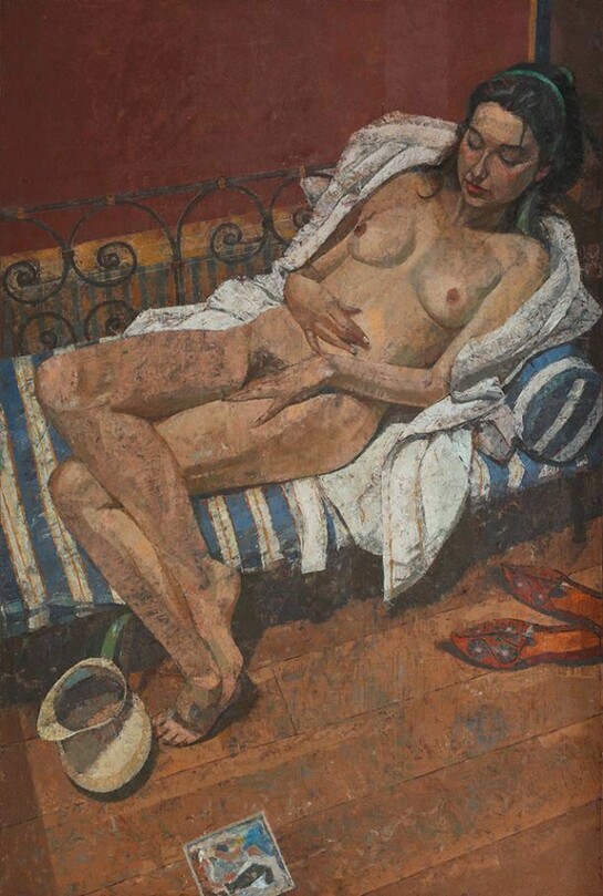 Saied Dai, Muse, oil on gesso panel