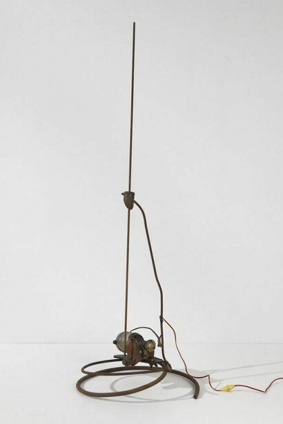 Jean Tinguely, Untitled, 1962, metal, plastic, and electrical wire assemblage with electric motor, 57 ½ x 20 x 18 ½ inches (146,1 x 51 x 47cm ). Jean Tinguely © 2013 Artist Rights Society (ARS), New York/ ADAGP, Paris