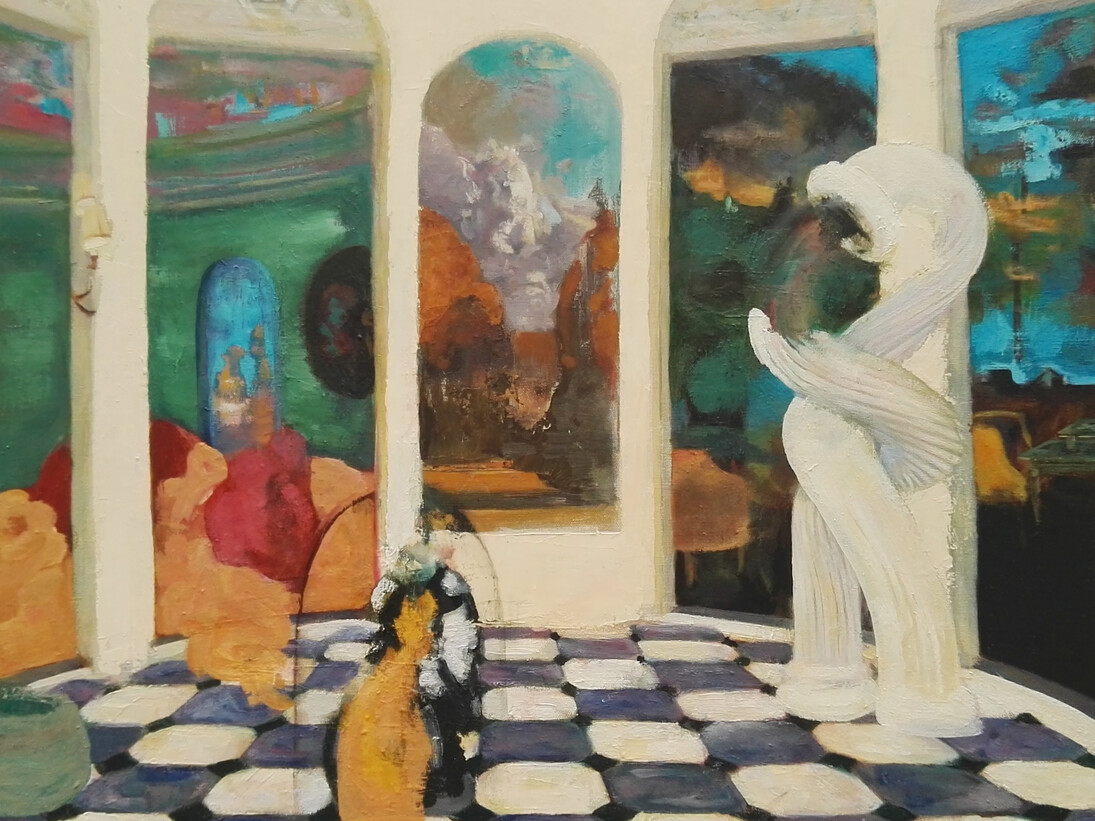William Alexander, Lobby, 2014, oil on canvas, 50 cm x 50 cm
