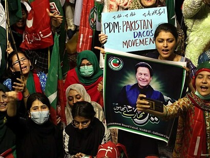 PTI protestors in favour of Imran Khan, 2022