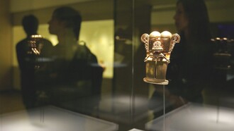 Pieza perteneciente al llamado Tesoro Quimbaya expuesta en el Museo de América de Madrid