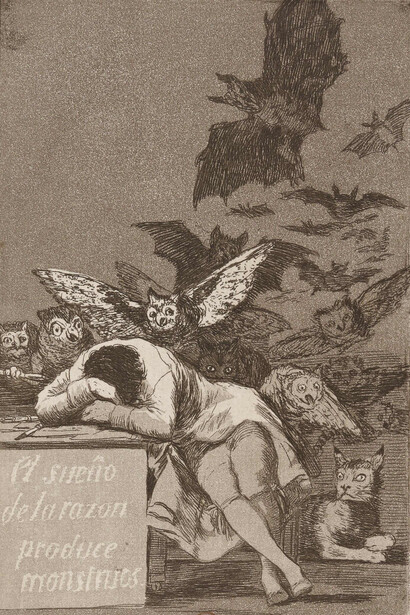 Francisco Goya, Caprices 43, Sommeil de la raison engendre des monstres, 1799, Eau-forte
© BnF