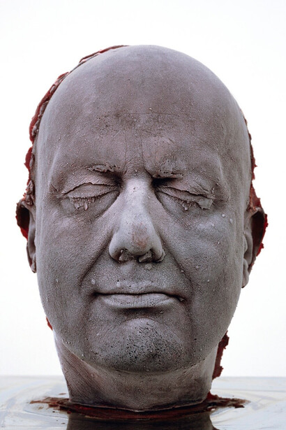Marc Quinn's Self, a sculpture depicting the artist's head made from his own frozen blood