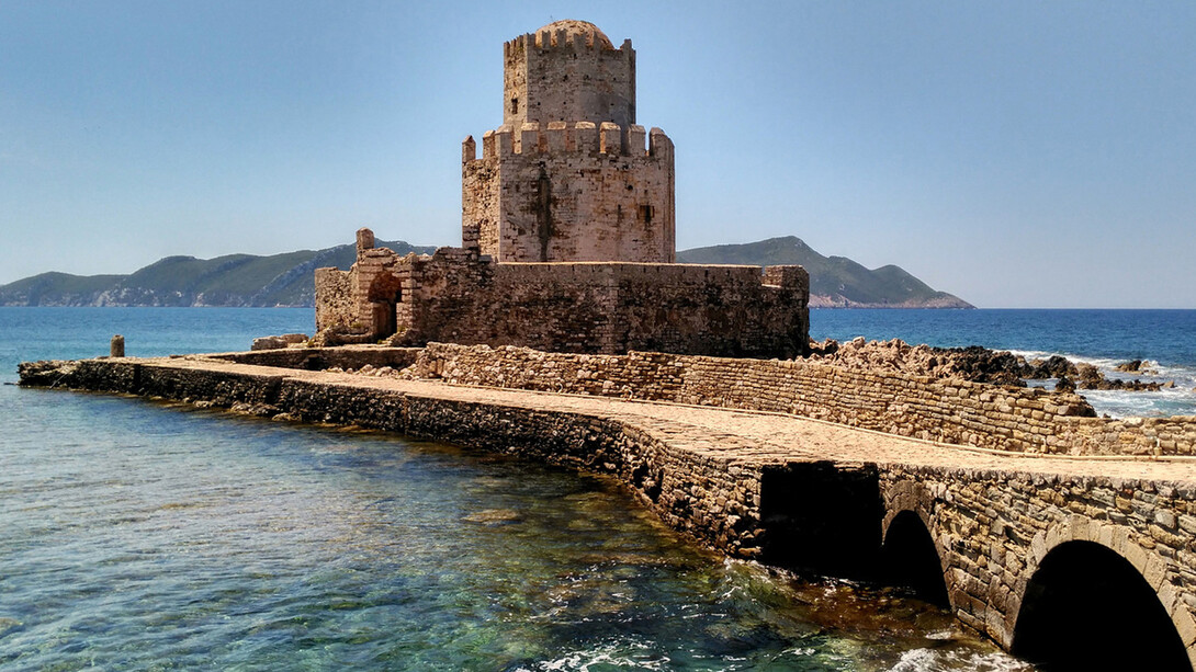 Vista del Castillo de Methoni, Mesenia, Grecia