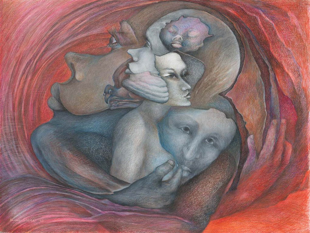 Hannah Greenberg, Thoughts, Colored Pencil on Paper, 17" x 23"