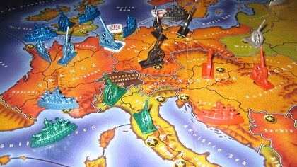 A detailed diplomacy map showing international connections and geopolitical alliances across the globe