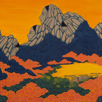 Rupy C. Tut, The six grandmothers and the falcon, 2025. Courtesy of Jessica Silverman Gallery