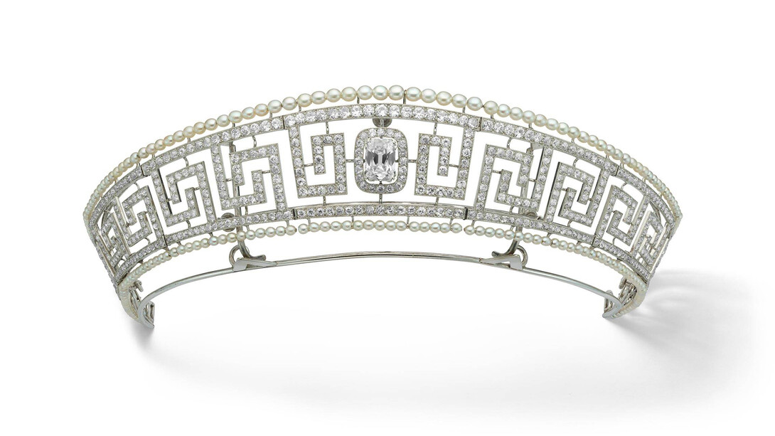 Diamond and pearl tiara previously owned by Lady Marguerite Allan and saved from the Lusitania, Cartier, 1909, France. Marian Gérard, Cartier Collection. © Cartier