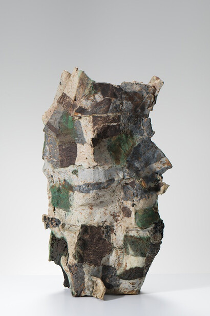 Ewen Henderson, Upright Form, c. 1990, laminated stoneware, 70 x 40 x 21 cm, courtesy of Erskine, Hall & Coe Ltd.; Photography by Michael Harvey
