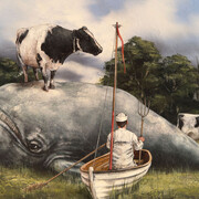 Tyson Grumm, The unmoored meadow where the whales rest and the cattle roam. Courtesy of Patricia Rovzar Gallery 