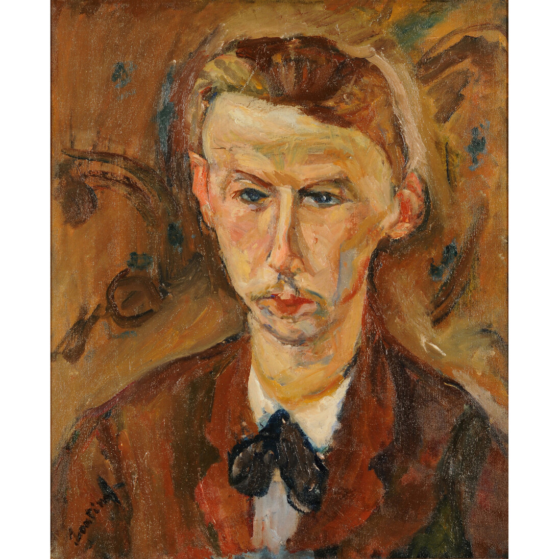 Chaim Soutine, Portrait of the Painter Richard X, c. 1916-1917, Oil on canvas, 54.6 x 44.4 cm, Collection of McMaster Museum of Art, Gift of Herman Levy, Esq., O.B.E., 1984

