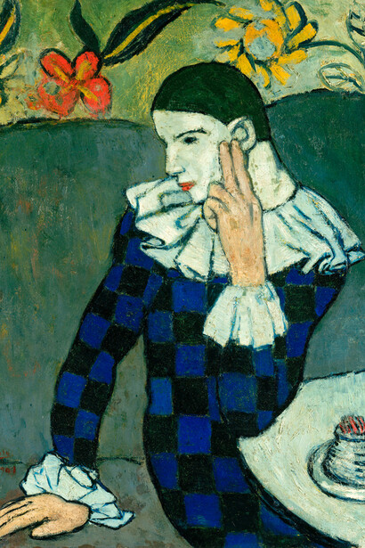 Pablo Picasso
Arlequin assis, 1901
Oil on canvas, 83.2 x 61.3 cm
New York, Metropolitan Museum of Art,
Purchase Mr. and Mrs. John L. Loeb Gift, 1960
© Succession Picasso / 2018, ProLitteris, Zurich
Photo: ©The Metropolitan Museum of Art /
Art Resource/Scala, Florence