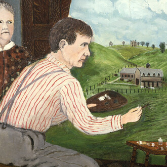 John Kane, John Kane and his wife (detail). Courtesy of American Folk Art Museum