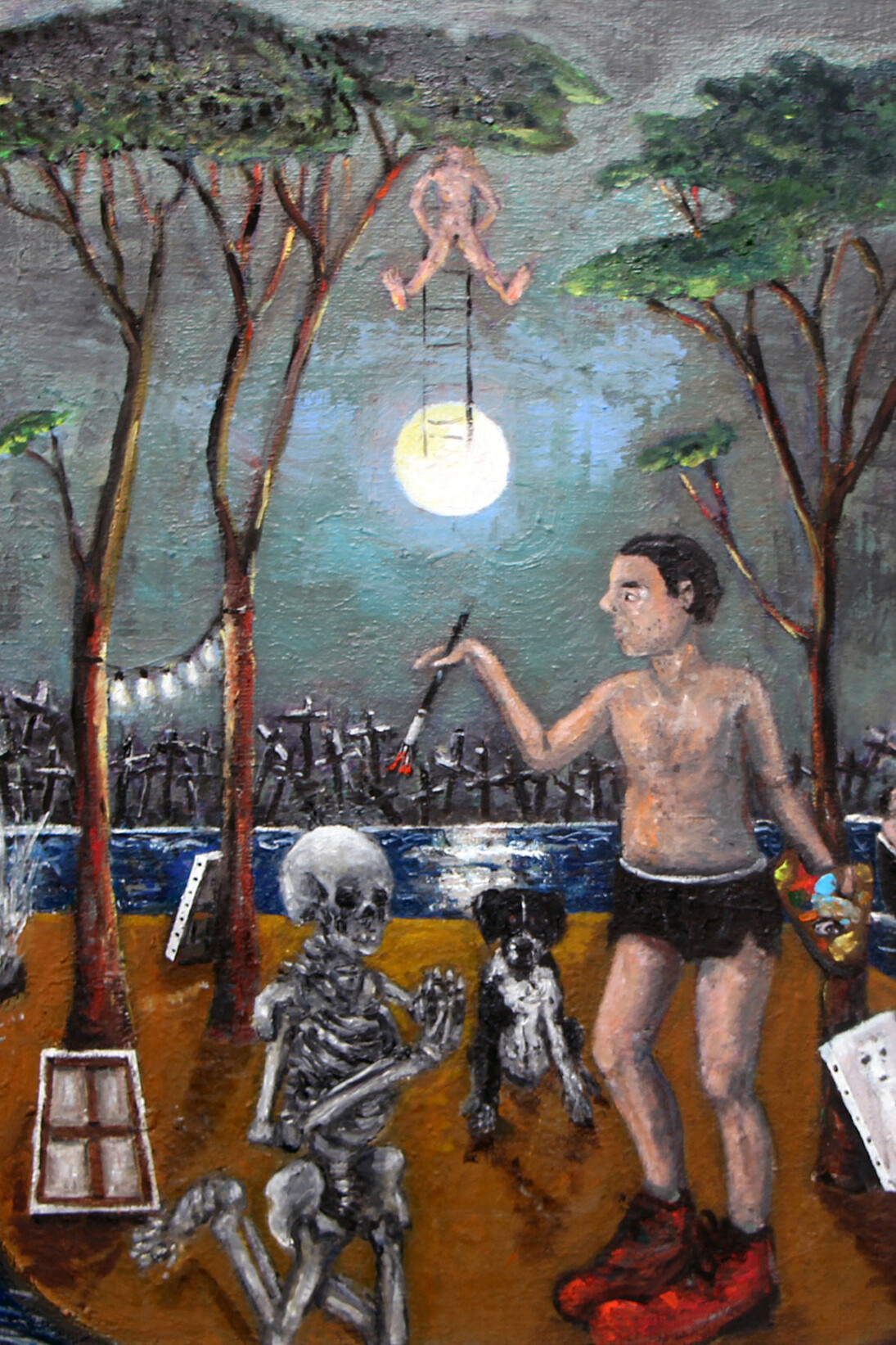 Éric Corne, L'acrobate, 2014, Huile sur toile, 46 x 55 cm, Courtesy Galerie Patricia Dorfmann, Paris