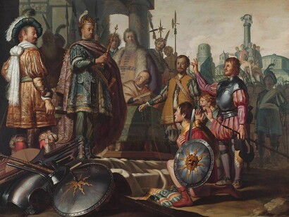 Palamede in fronte ad Agamennone, Rembrandt, 1626, Museo municipale di Leida (NK 2615)