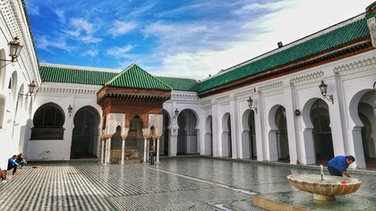 The open courtyard of Al Quaraouiyine University, Fez, Morocco, symbolising the legacy of the world's oldest continuously operating university