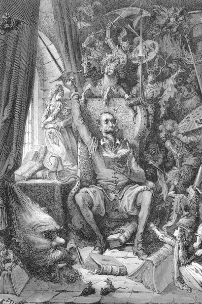 Gustave Doré. ilustración para una edición francesa de El Quijote publicada en la década de 1860