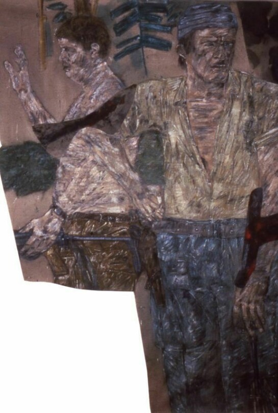 Leon Golub, Mercenaries II (Section III), 1975, acrylic on linen, 259 x 190.5 cm, Copyright the artist, courtesy the Estate of Leon Golub and Anthony Reynolds Gallery, London