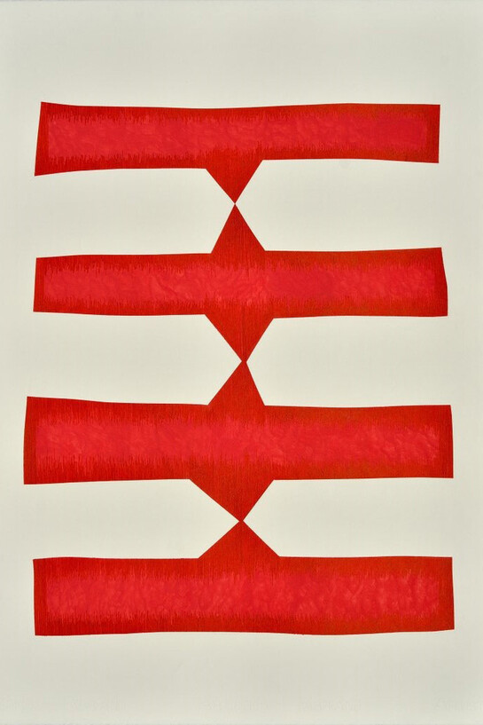 Bruno Castro Santos, Untiled( RED serie), Acrylic and gel pen on watercolor paper, 56 x76 cm